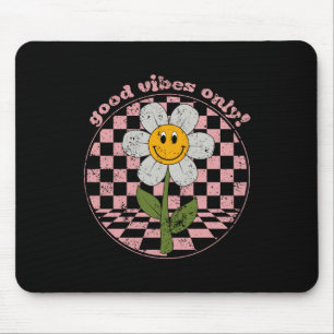 Mousepad Retro Daisy dos anos 70 Apenas boas vibrações