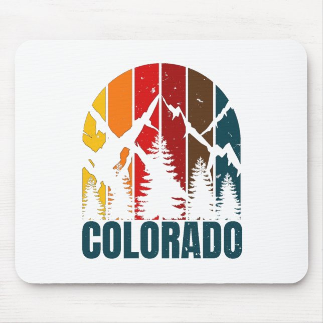 Mousepad Retro das Montanhas do Colorado (Frente)