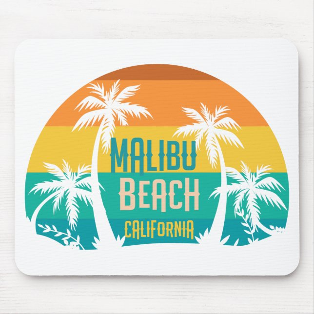 Mousepad Retro de praia Malibu (Frente)