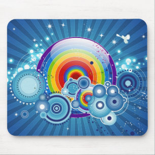 Mousepad retro do arco-íris