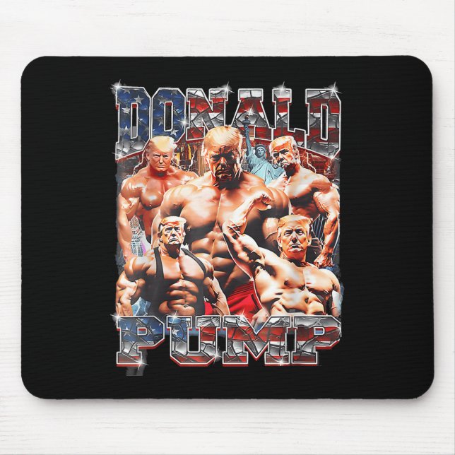 Mousepad Retro Donald Pump Gym Collage Foto Memória Engraça (Frente)