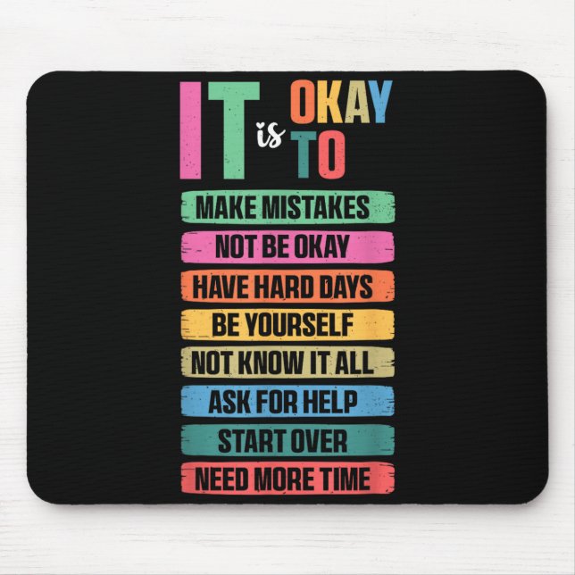 Mousepad Retro Errar Não Saber Saúde Mental (Frente)