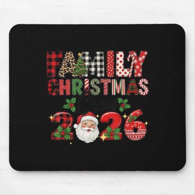 Mousepad Retro Family Christmas Crew 2026 Squad Family Matc (Frente)