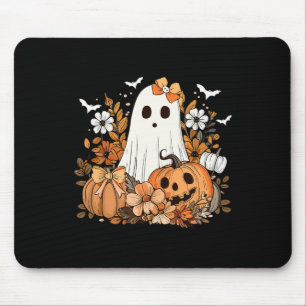 Mousepad Retro Fantasma Floral Cuja Pumpkin Autumn Hallowee