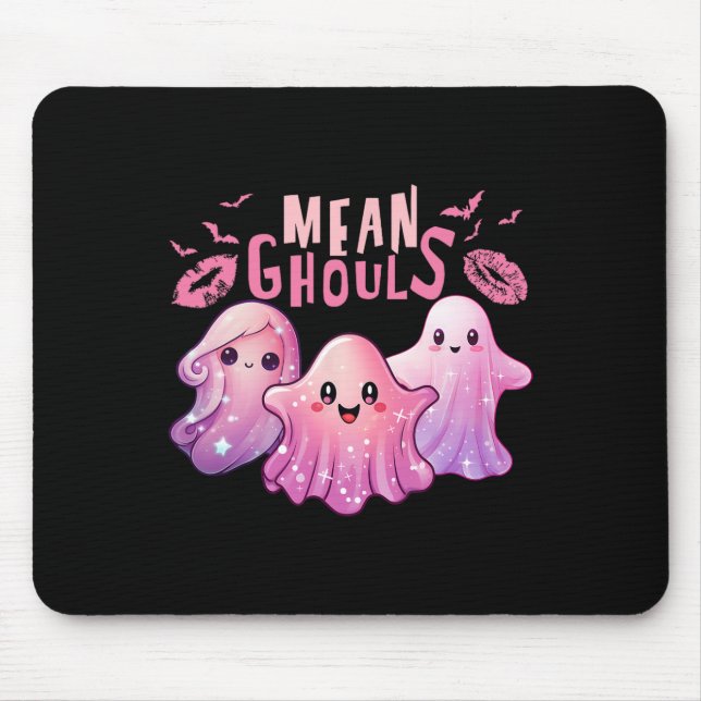 Mousepad Retro Fantasma Média Ghouls Diversão Halloween Spo (Frente)
