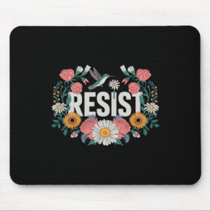 Mousepad Retrô Feminista Contra Resistência Floral