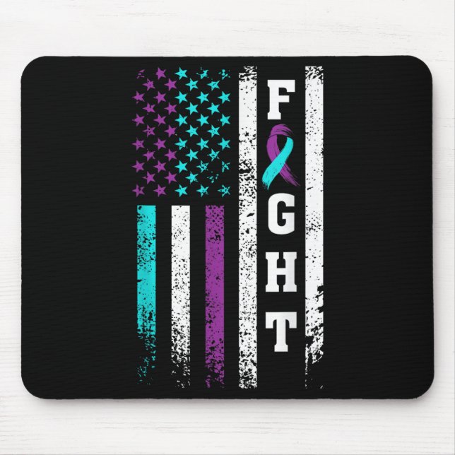 Mousepad Retro Fight Suicide Prevention Awareness Us Flag  (Frente)