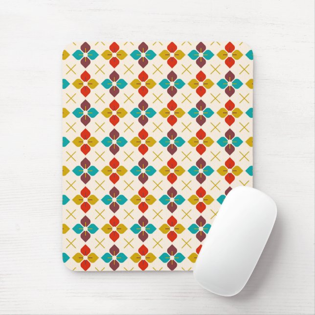 Mousepad Retro Floral (Com mouse)