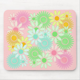 Mousepad retro flower power do estilo da margarida