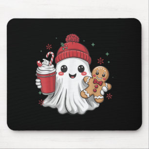 Mousepad Retro Ghost Beanie Natal Férias Natal Coffee G