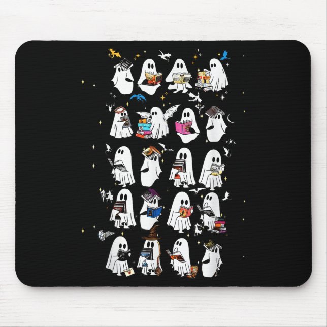 Mousepad Retro Ghost Book Fantasy Series Halloween Book Lov (Frente)
