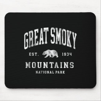 Mousepad Retro Great Smoky Mountains National Park Mens Wom