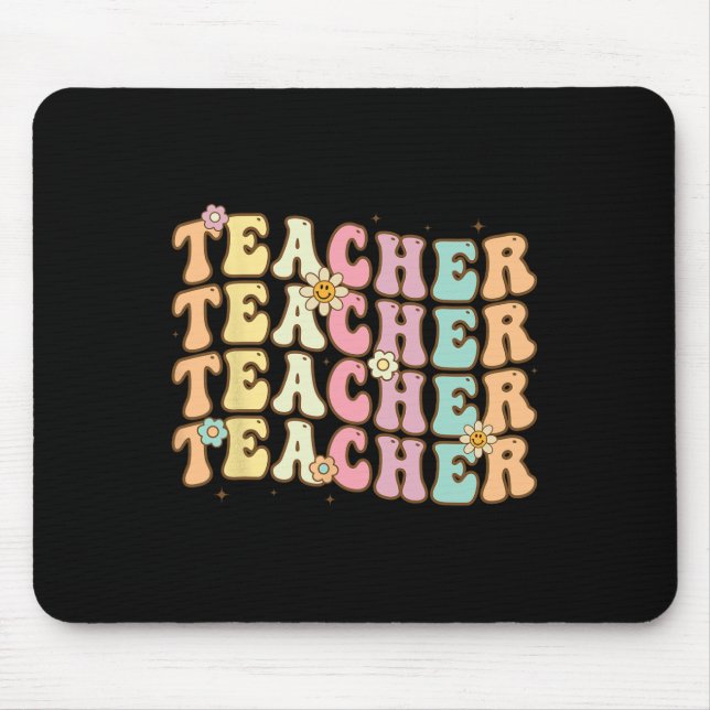 Mousepad Retro Groover Teacher Inspirational Colorful Ck to (Frente)