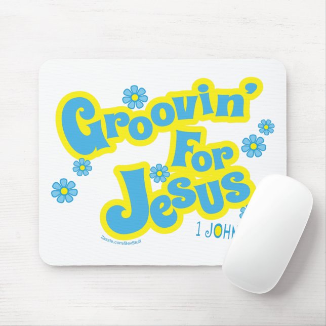 Mousepad Retro Groovin' Para Jesus Cristo Mouse Cristão (Com mouse)