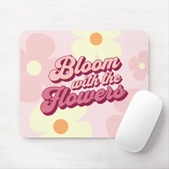 Mousepad Retro Groovy Florescer com as Flores (Com mouse)