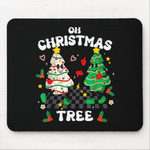 Mousepad Retrô Groovy Oh Árvore de Natal Bolo Pijamas Natal