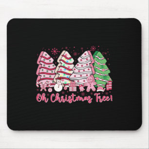 Mousepad Retro Groovy Rosa Oh Árvore de Natal Faz Debbie C