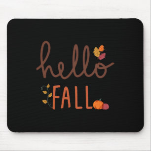 Mousepad Retro Hello Fall Leopard Pumpkin Autumn Season Tha