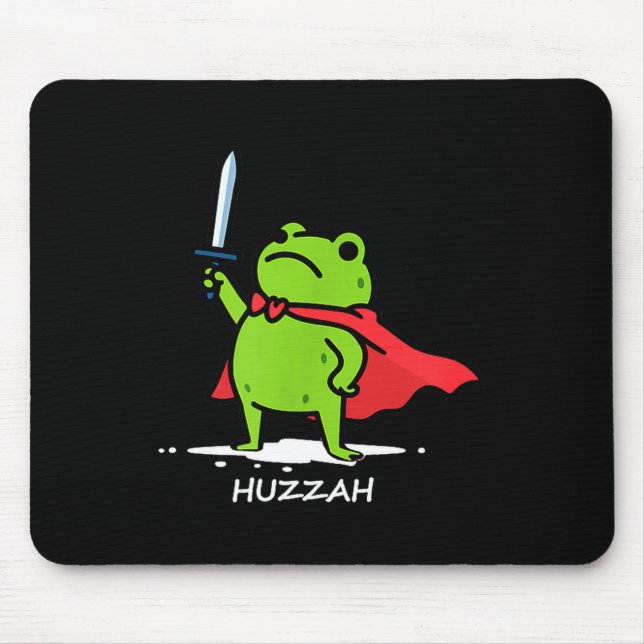 Mousepad Retro Huzzah Frog Knight Funny Sword Meme Quote Me (Frente)
