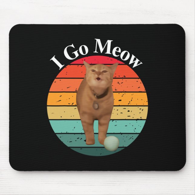 Mousepad Retro I Go Meow Engraçado Cat Singing Meme (Frente)