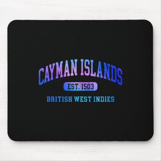 Mousepad Retro Ilhas Grand Cayman Colorido Arco Texto Souv (Frente)