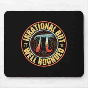 Mousepad Retro Irracional Mas Bem Arredondado Pi Day Vintag