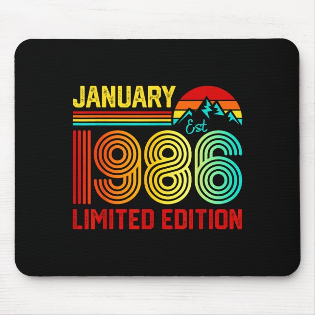 Mousepad Retro January 1986 Limited Edition 40-year-old 40t (Frente)