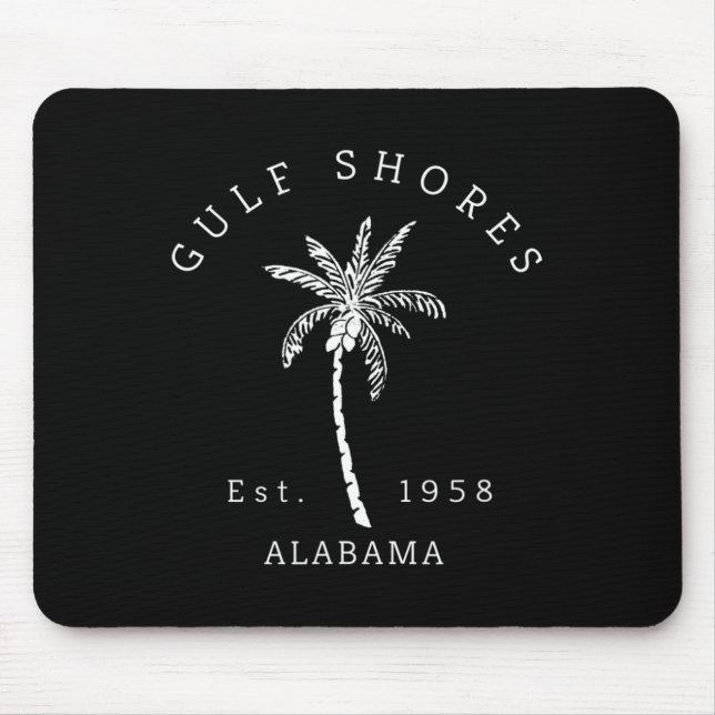 Mousepad Retro Legal Golfo Shores Al Beach Palm Graphic (Frente)