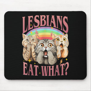 Mousepad Retro Lgbt Coma Que Mês de Orgulho Lésbica Gato Ig