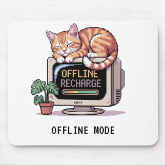 Mousepad Retro Lofi PixelArt Gato Adormecido Tapete de Rato