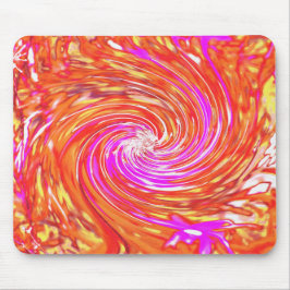 Mousepad Retro Magenta e Autumn Colors Floral Swirl