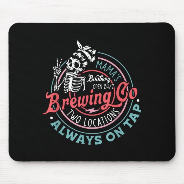 Mousepad Retro Mama's Ery Brewing Co Funny Breastfeeding Sk (Frente)