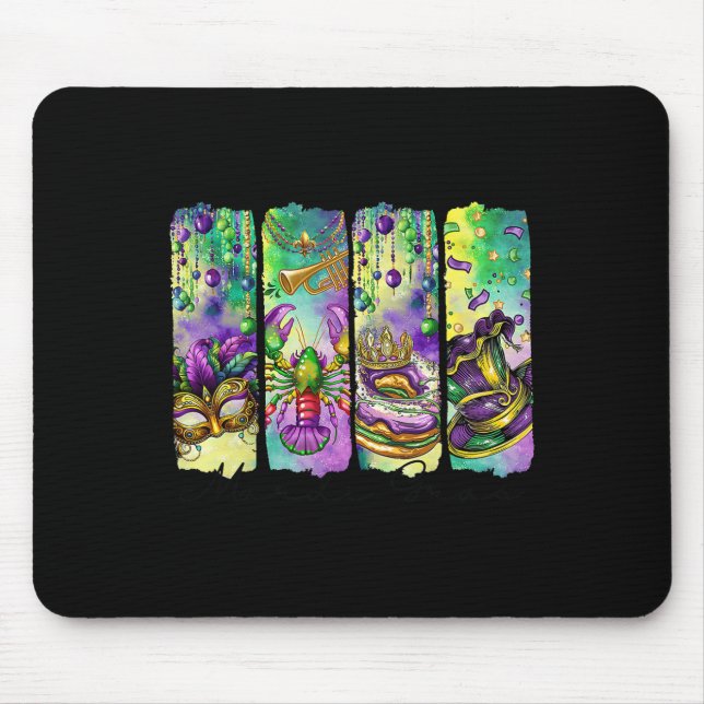Mousepad Retro Mardi Gras Fleur De Lis King Cake Louisiana (Frente)