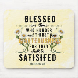Mousepad Retro Matthew 5:6 Watercolor