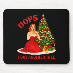 Mousepad Retro Natal Oops Eu Tenho Outra Árvore Frase Engra