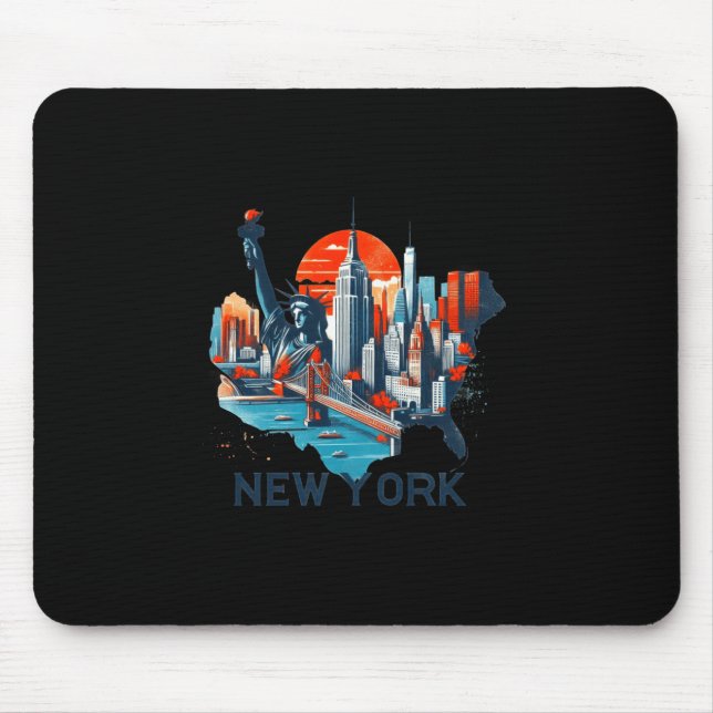 Mousepad Retro New York Skyline Silhouette _1  (Frente)