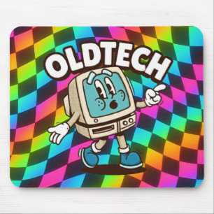 Mousepad Retro OldTech Psicodélico