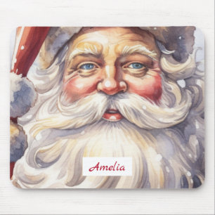 Mousepad Retro Papai Noel num Natal Red Hat