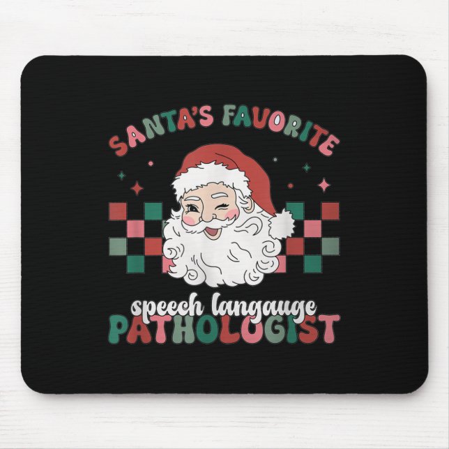 Mousepad Retro Santa's Favorite Speech Language Christmas S (Frente)