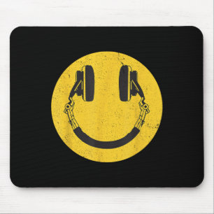 Mousepad Retro Smile Music Face Fones de ouvido dos anos 90