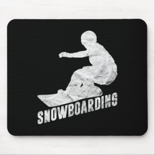 Mousepad Retro Snowboard Gift Snowboarder Silhouette Sno