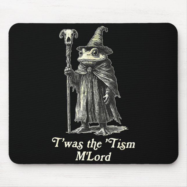 Mousepad Retro T'was The tism M'lord Funny Witch Frog Graph (Frente)