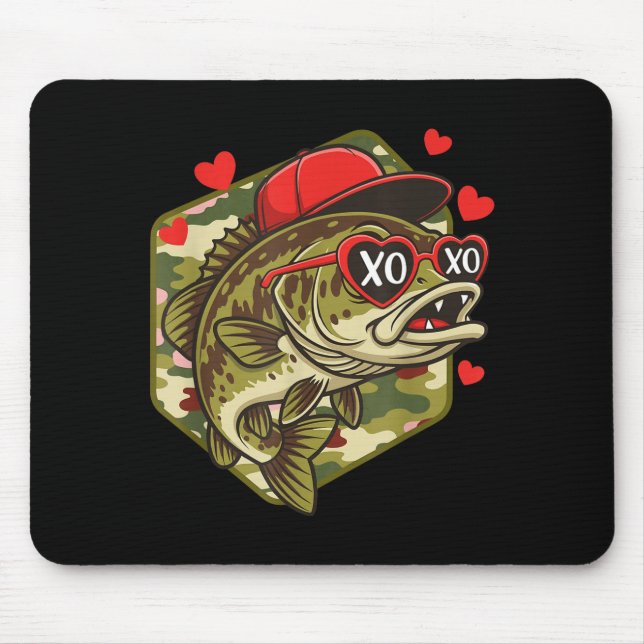Mousepad Retro Valentine B Fishing Camo Fisherman Valentine (Frente)