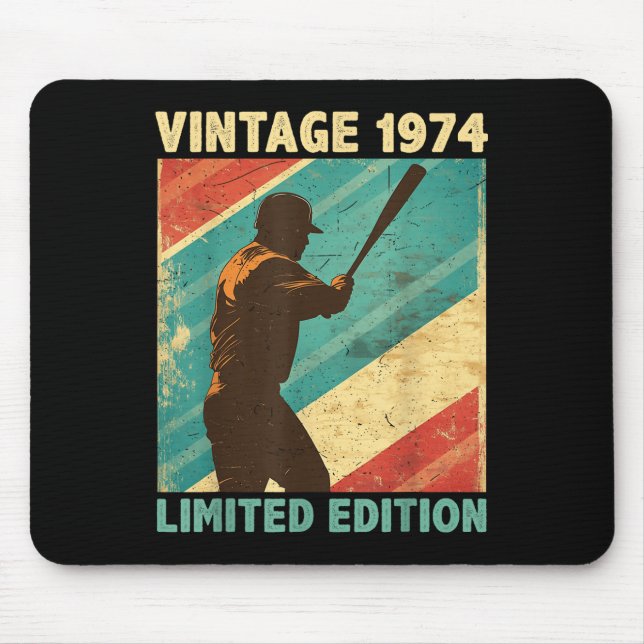 Mousepad Retro Vintage 1974 Baseball Lover Limited Edition (Frente)