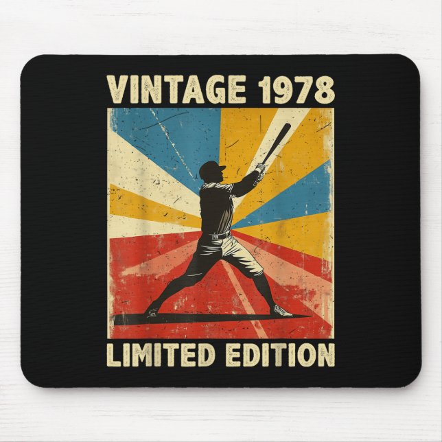 Mousepad Retro Vintage 1978 Baseball Lover Limited Edition (Frente)