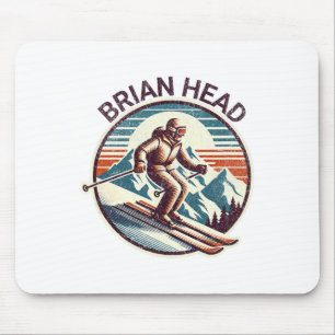 Mousepad Retro Vintage Brian Head Utah Ski Resort Winter Sk