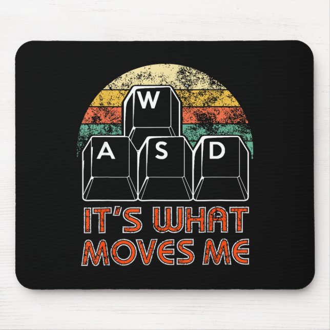 Mousepad Retro Wasd Gaming Keys Funny Pc Gamer Design  (Frente)