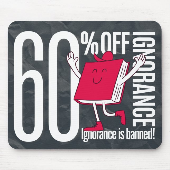 Mousepad Retro Whimsical Bookish Ignorance Banned Office  (Frente)