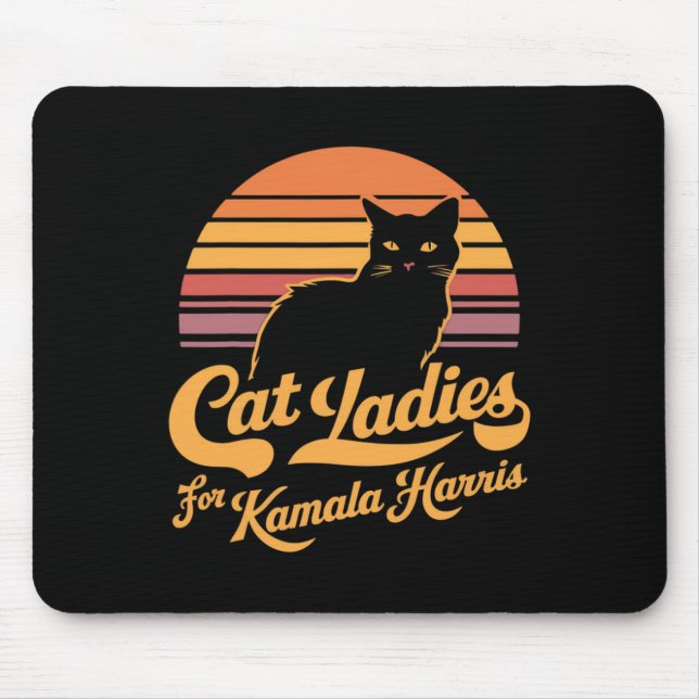 Mousepad Retro Womens Kamala Harris Lady Cat (Frente)