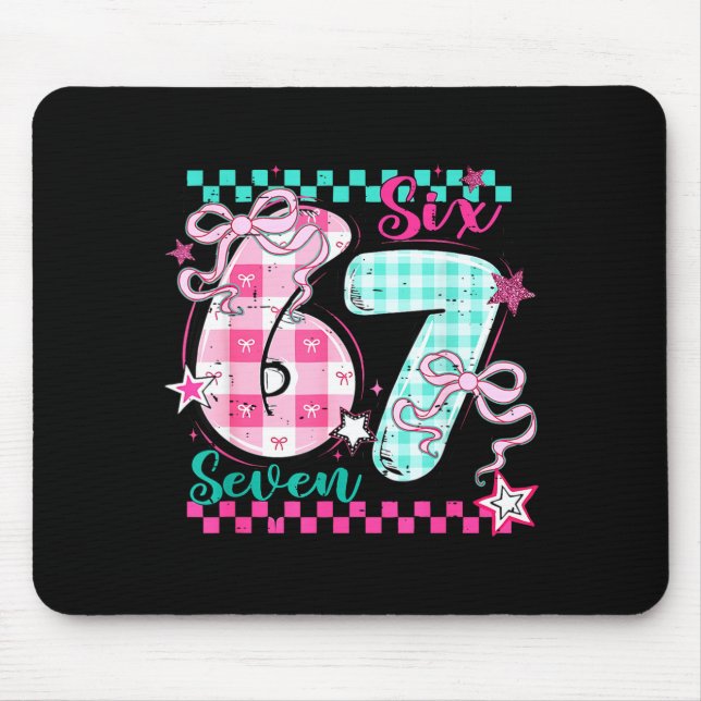 Mousepad Retro Xadrez Dia dos Namorados Seis Sete Meme 67 V (Frente)